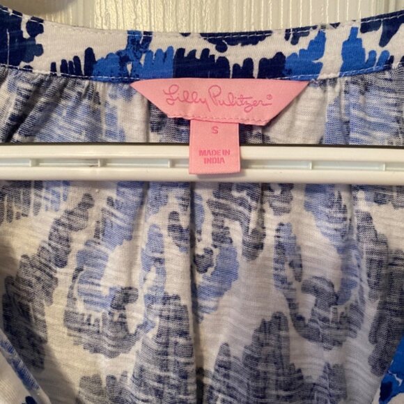 Lilly Pulitzer Women Resort Navy Beach Bathers Meg Tunic Top Size Small - Picture 3 of 6